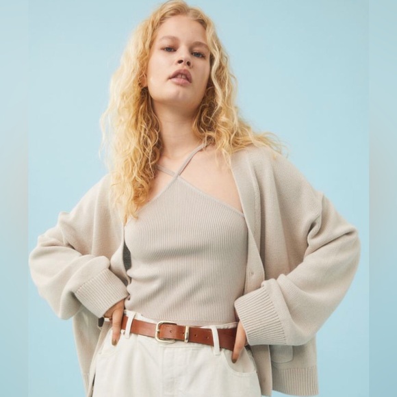 NWT H&M fifties crop top size XXl color - beige - Picture 4 of 16